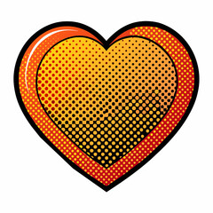 Isolated comic heart shape on a white background, Vector illustration.