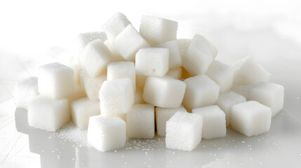 sugar cubes on white background