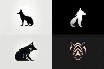 A striking, negative space representation of an animal creating an iconic minimalist logo.