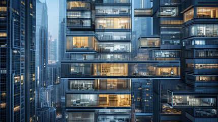 A Very Tall skyscraper Building With Lots of Windows cutaway