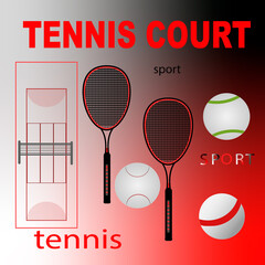 Sports and recreation. Pattern seamless  on a sports theme. Tennis. - 731003935