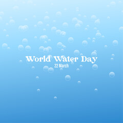 Blue water wave with air bubbles background