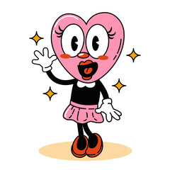 Valentine's Day. Cartoon heart in love.