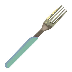Dirty Fork with butter vector illustration