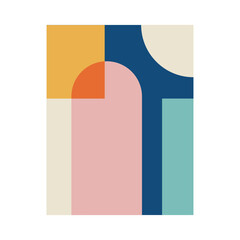 Poster. Poster with abstraction. bright colors in a modern style. Yellow, orange, blue, purple, lilac. CMYK format. vector illustration. 2024