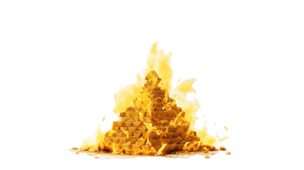 Holika Dahana isolated on transparent background, Generative ai.