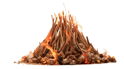 Holika Dahana isolated on transparent background, Generative ai.