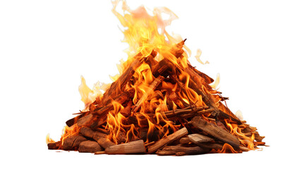 Holika Dahana isolated on transparent background, Generative ai.