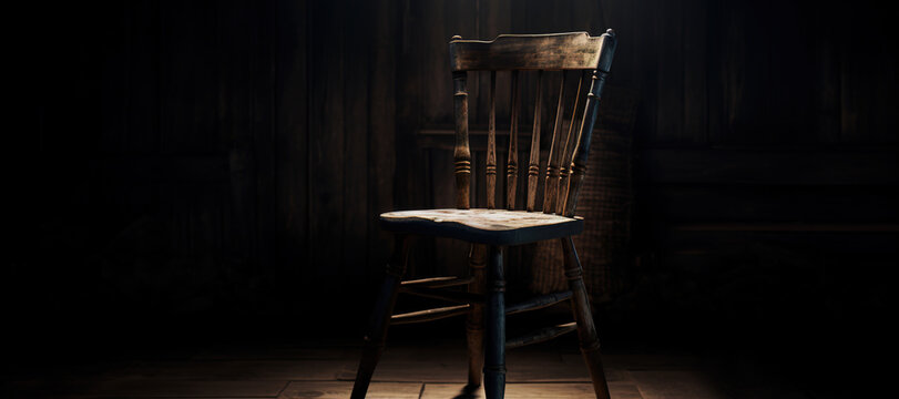 wooden chair with dim light 25