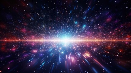 Fototapeta premium Abstract Particle Moving In The Sci-fi Space Wallpaper, Background