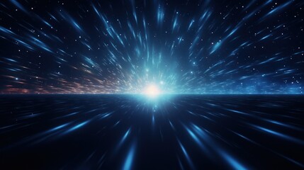 Fototapeta premium Abstract Particle Moving In The Sci-fi Space Wallpaper, Background