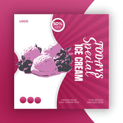 Special delicious ice cream design for social media and Instagram post
