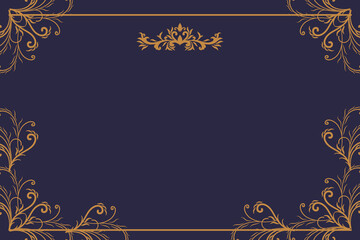 Frame with ornament gold background