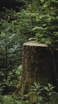 Abges&auml;gter Baumstamm im Schwarzwald, Hochformat