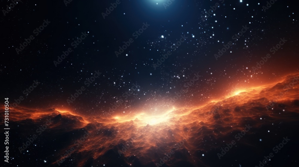 Sticker abstract particle moving in the sci-fi space wallpaper, background