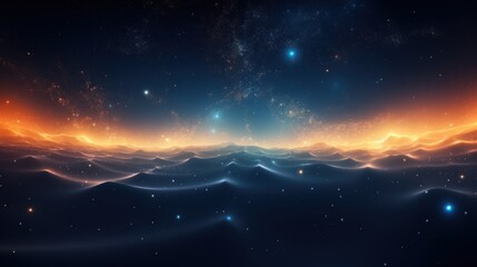 Fototapeta premium Abstract Particle Moving In The Sci-fi Space Wallpaper, Background