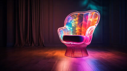 Illuminated Chair in Interior.