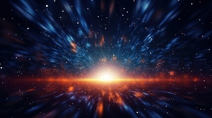 Fototapeta na wymiar Abstract Particle Moving In The Sci-fi Space Wallpaper, Background