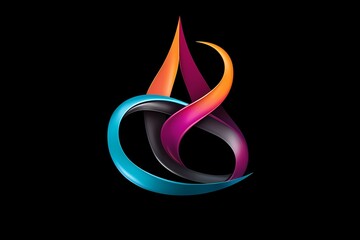 A bold and vibrant logo with a dynamic symbol and contrasting colors, standing out against a solid black background.