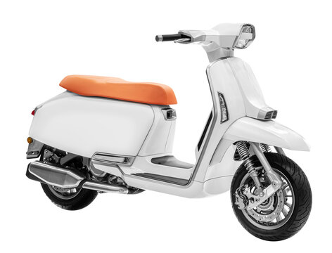 White retro scooter