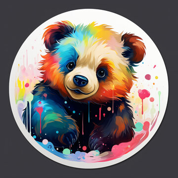 Sticker mit einem kleinen B&auml;r