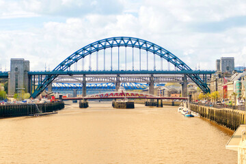 Obraz premium Panoramic Cityscape of Newcastle upon Tyne, UK