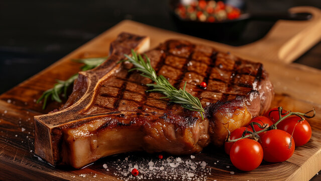 Sizzling Delight: T-Bone Steak at a Renowned Steakhouse