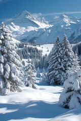 Fototapeta premium Mountain landscape in winter