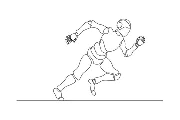 Artificial intelligence AI processor drawing of AI robot running, logo, web site, social media, Object, Vector illustration.
