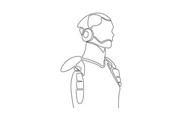 Artificial intelligence AI processor drawing of Artifical intelligence robots, logo, web site, social media, Object, Vector illustration.