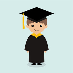 child with graduation cap illustration