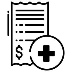 Obraz premium Bill glyph and line vector illustration