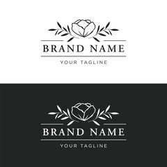 hand drawn floral or botanical logo template design.logo for business, photography, studio, wedding and flower shop.