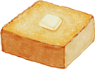 Butter and sugar Toast Watercolor