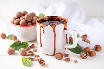 Hazelnut hot chocolate drink
