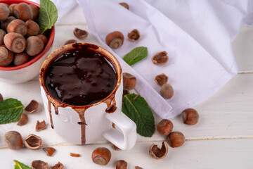 Hazelnut hot chocolate drink