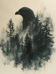 raven in the forest