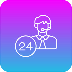 24 Hours Support Icon