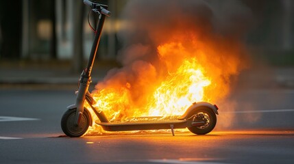 Electric scooter battery burning