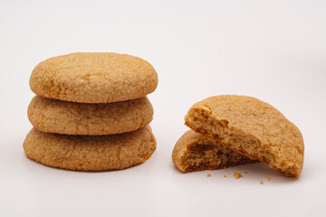 Delicious ginger cookies on white