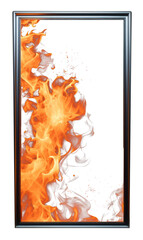 Fiery Frame  Transparent Background with Burning Edge Design