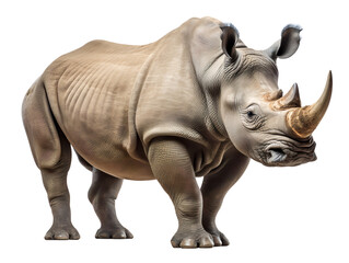 Obraz premium Majestic Rhino, isolated on a transparent or white background
