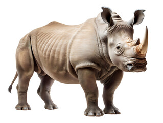 Obraz premium Majestic Rhino, isolated on a transparent or white background