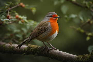 A robin sitting on a tree branch