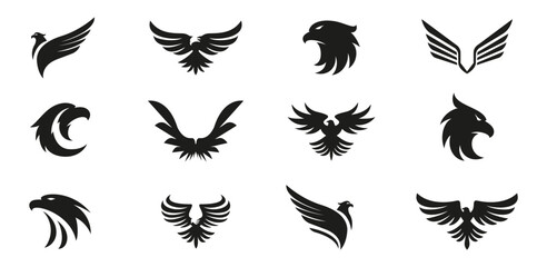Eagle logo collection. Set of eagle icons. Vector eagle logotype