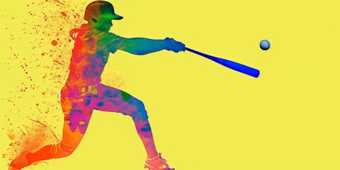 Baseball or softball player silhouette