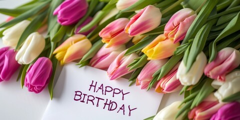 Beautiful bouquet of tulips