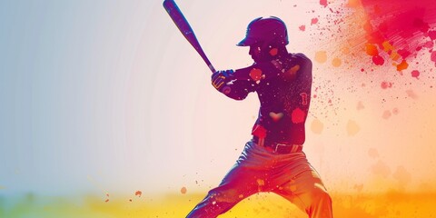 Baseball or softball player silhouette