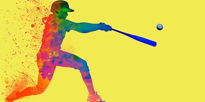 Baseball or softball player silhouette