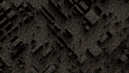 urban city concept view from above made of black terrazzo texture